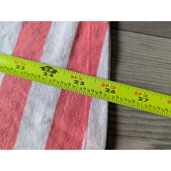 Talbots Plus 1X Coral & White Striped V-Neck Sleeveless Linen Top - Picture 6 of 7